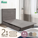 【IHouse】楓田 極簡風加厚床頭房間2件組(床頭 +3抽底)-單大3.5尺