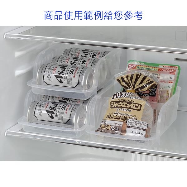 asdfkitty*日本製 INOMATA冰箱整理收納盒-大-可疊放-前低後高.好拿取-可放500ML易開罐 product thumbnail 3