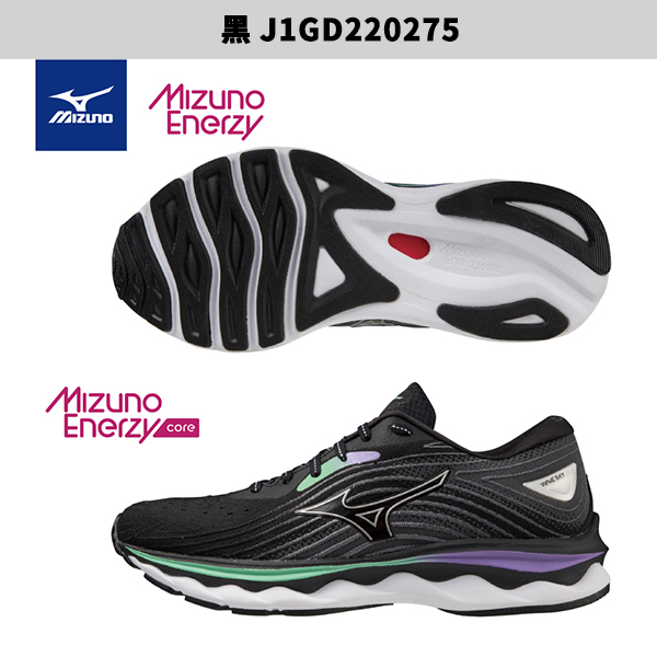 Mizuno WAVE SKY 6 女鞋 慢跑 回彈 耐磨 黑/粉紫【運動世界】J1GD220275/J1GD220272 product thumbnail 3