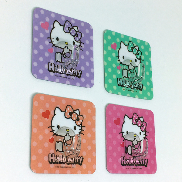 四入/組 卡通無痕掛勾 Hello Kitty 凱蒂貓 SANRIO三麗鷗正版授權 易立家生活館 超級黏膠貼片 product thumbnail 7