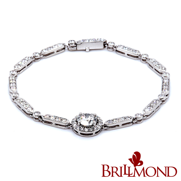 【BRILLMOND JEWELRY】GIA 1克拉 PT950 鑽石手鍊(I/I1 PT950鉑金台)