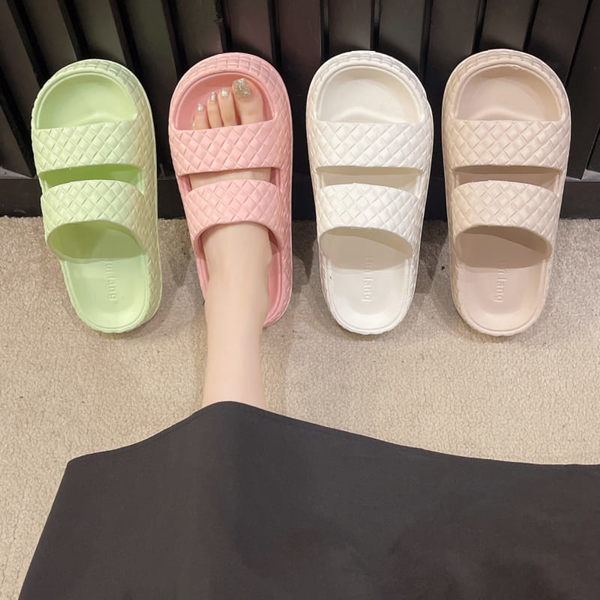 【36-41全尺碼】防水素色雙帶編織壓紋平底拖鞋．白鳥麗子 product thumbnail 8