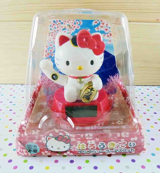 【震撼精品百貨】hello kitty 凱蒂貓~太陽能擺飾-紅招財貓