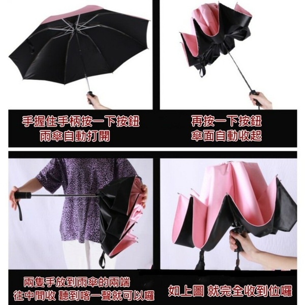(台灣現貨) 加大雨傘自動傘 摺疊傘　三折傘 黑膠傘　五折傘 晴雨傘 太陽傘 product thumbnail 2