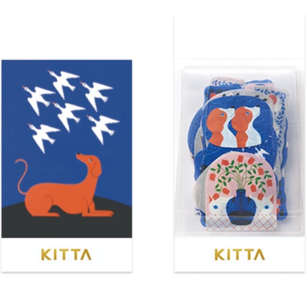 【KING JIM】KITTA隨身攜帶和紙膠帶 燙金郵票貼紙-夜空神話(濵佳江設計款) product thumbnail 2