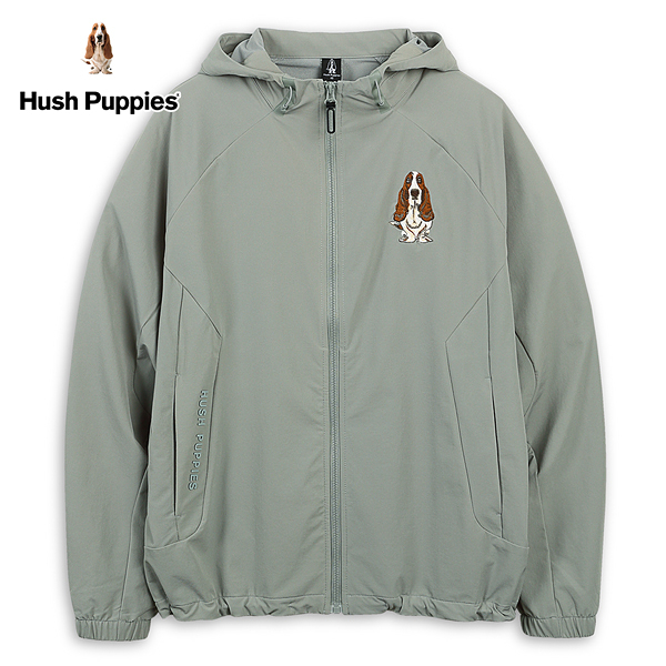 Hush Puppies 外套 男裝機能連帽防風刺繡狗外套