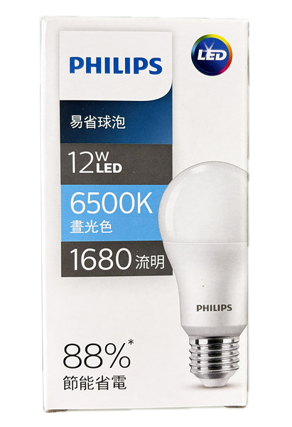 【燈王的店】LED 12W飛利浦易省燈泡 保固2年 全電壓 白光/黃光 LED-E27-12-PH