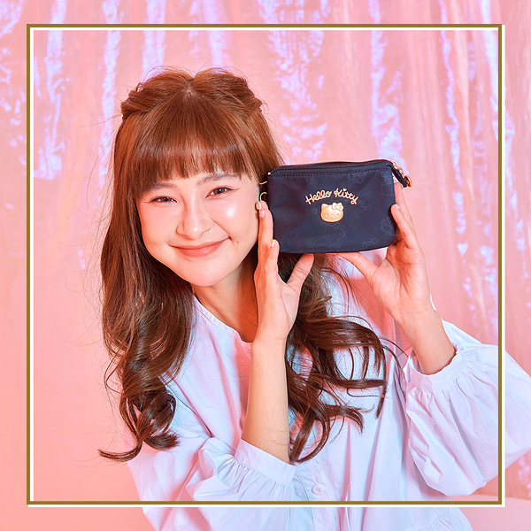 【Hello Kitty】 美好時光-三層零錢包-黑 KT01U07BK