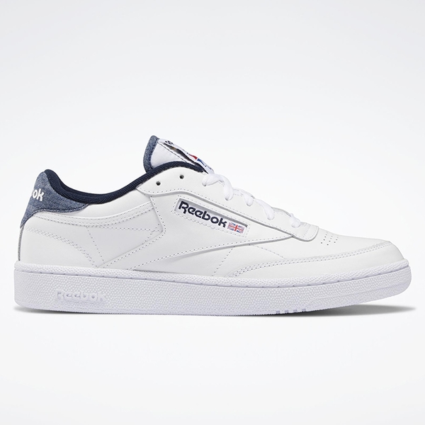 REEBOK CLUB C 85 男鞋 休閒 經典 英國國旗 牛仔布 皮革 白 藍【運動世界】FX2097