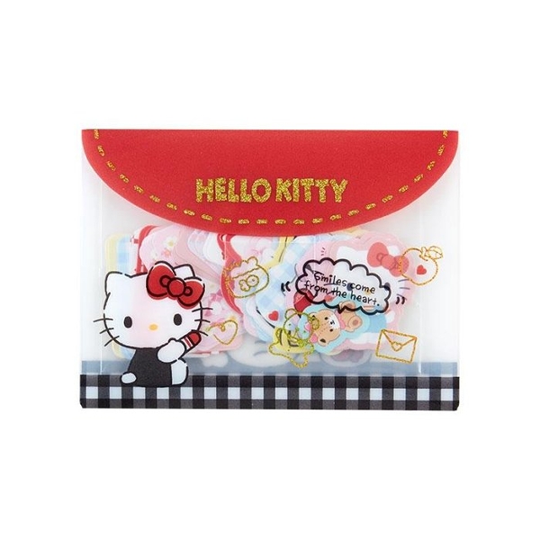 【震撼精品百貨】凱蒂貓_Hello Kitty~日本SANRIO三麗鷗 KITTY造型貼紙祖附收納袋 40枚*40041