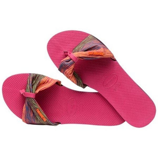 havaianas 哈瓦士 巴西人字拖 女款 You St Tropez flats 桃紅底線條紋帶 夾腳拖【南風百貨】 product thumbnail 2