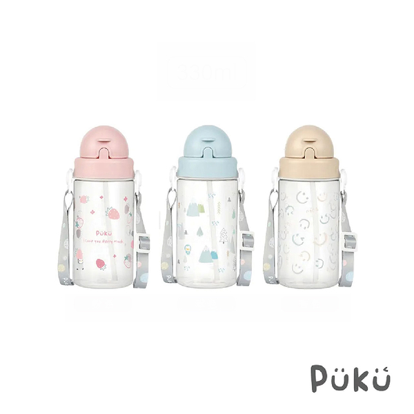 PUKU 藍色企鵝 Tritan吸管隨身水瓶330ml-3色可選【佳兒園婦幼館】