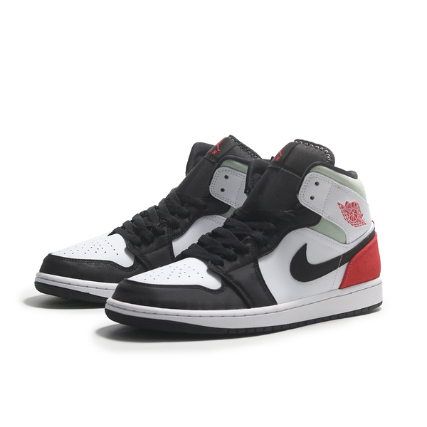 NIKE 休閒鞋 AIR JORDAN 1 MID SE 黑白紅 小UNION 8孔 麂皮拼接 男 852542-100