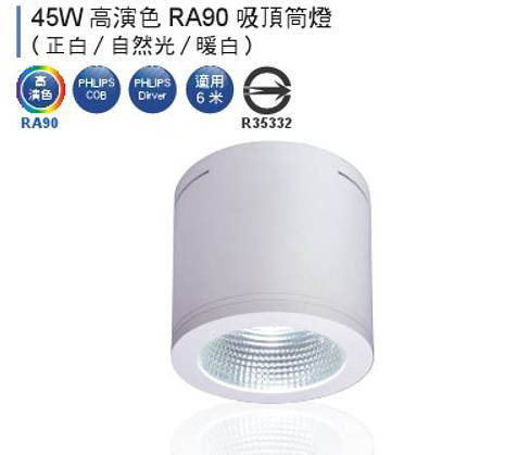 【燈王的店】舞光 LED 45W 黑鑽石筒燈 白框 全電壓 白光/自然光/暖白光 (適用六米) LED-CEB45