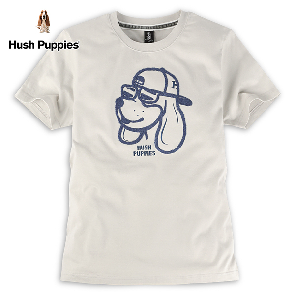 Hush Puppies T恤 男裝立體毛巾繡墨鏡狗短袖T恤