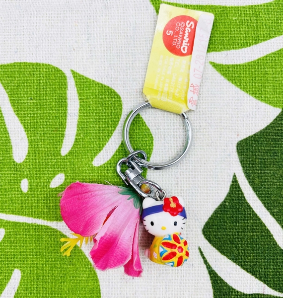 【震撼精品百貨】Hello Kitty 凱蒂貓~日本sanrio三麗鷗 KITTY鑰匙圈鎖圈-拿傘粉花*34982