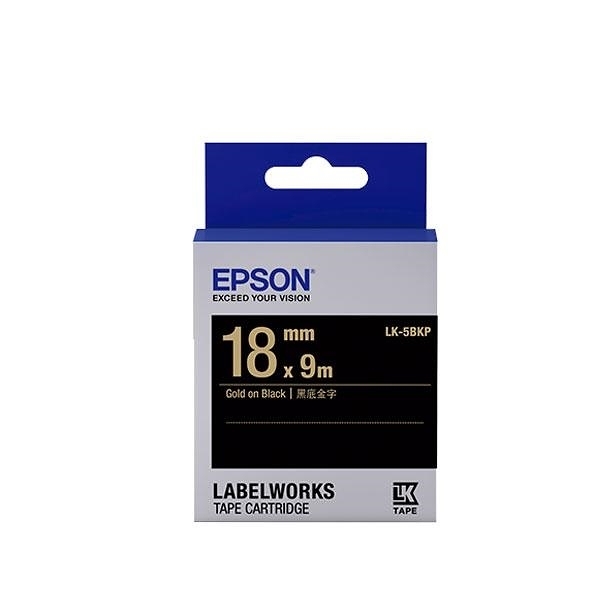 EPSON LK-5BKP 原廠標籤帶 (粉彩18mm )黑金 C53S655407