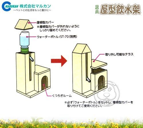 【培菓幸福寵物專營店】日本MARUKAN》HT-36寵物鼠用屋型附自動飲水架 product thumbnail 4