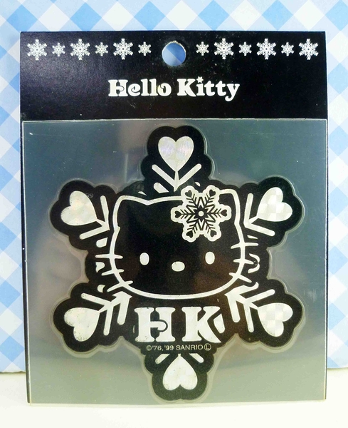 【震撼精品百貨】Hello Kitty 凱蒂貓~KITTY貼紙-閃光貼紙-黑雪花(大)