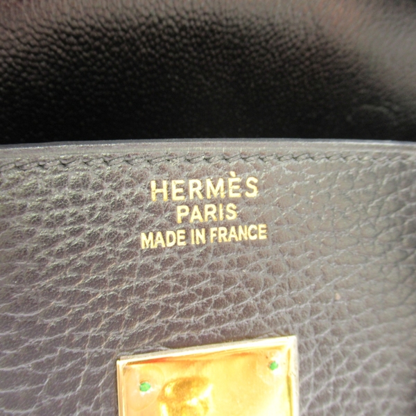 【二手名牌BRAND OFF】HERMES 愛馬仕 黑色 Ardennes皮革 Birkin 35 柏金包 手提包 金扣 □F刻 product thumbnail 6