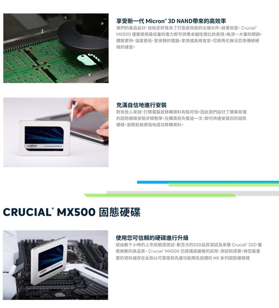 【外包裝受損】 美光Micron Crucial MX500 250G SSD SATAⅢ 固態硬碟 2.5 product thumbnail 3
