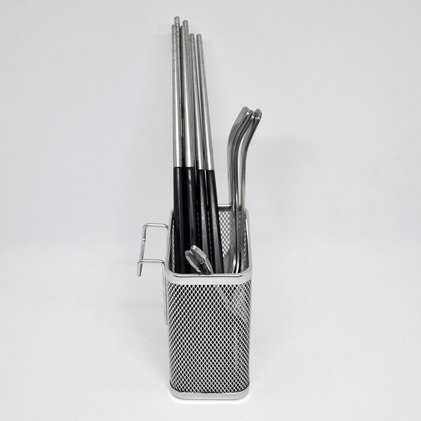 阿仁304不鏽鋼 網格狀 餐具架 筷架 瀝水架 瀝水籃 置物籃 筆筒 product thumbnail 3