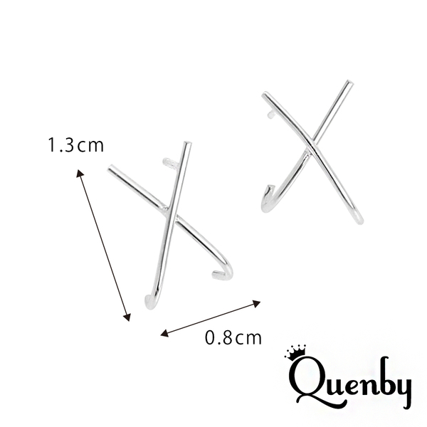 Quenby 聖誕交換禮物 歐美 平價飾品 簡約個性 100% 925純銀 男女通用耳環/耳針 product thumbnail 5