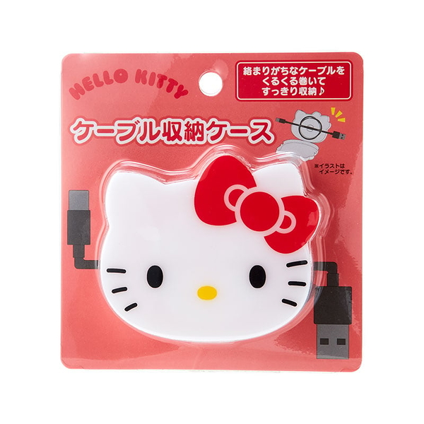 asdfkitty*KITTY大臉造型捲線夾 集線器 捲線器-日本正版商品