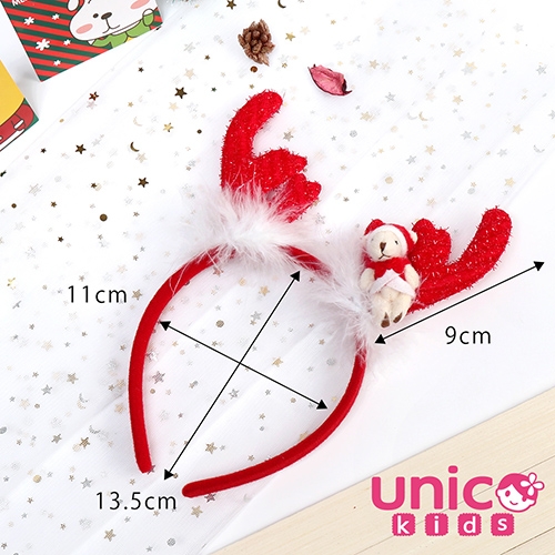 UNICO 歐美聖誕節慶造型髮箍/髮飾-可愛小熊鹿角 product thumbnail 6