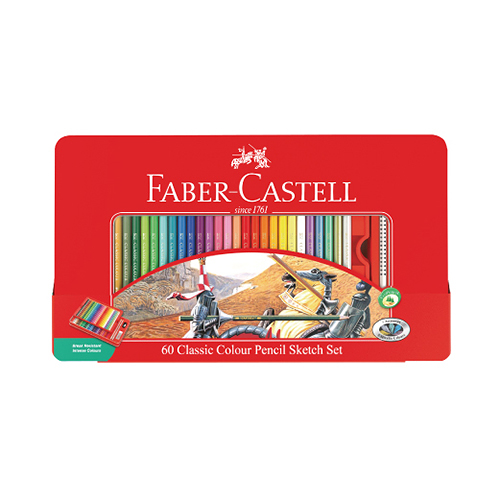 Faber-Castell 輝柏 60色油性色鉛筆/鐵盒/騎士 115893