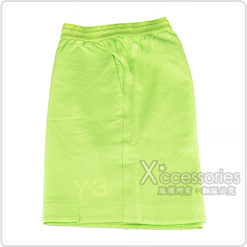 Y-3螢光字母LOGO棉質運動短褲(男款/螢光綠)