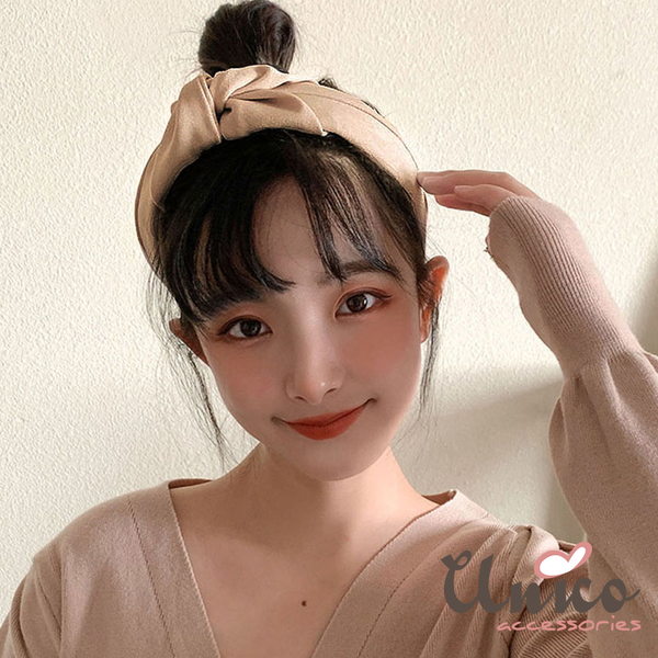 UNICO 韓國帶法式復古風扭結寬髮箍