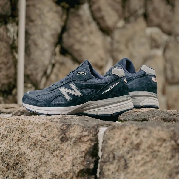 NEW BALANCE 慢跑鞋 NB 990 V4 海軍藍 美製 情侶 男女 U990NV4