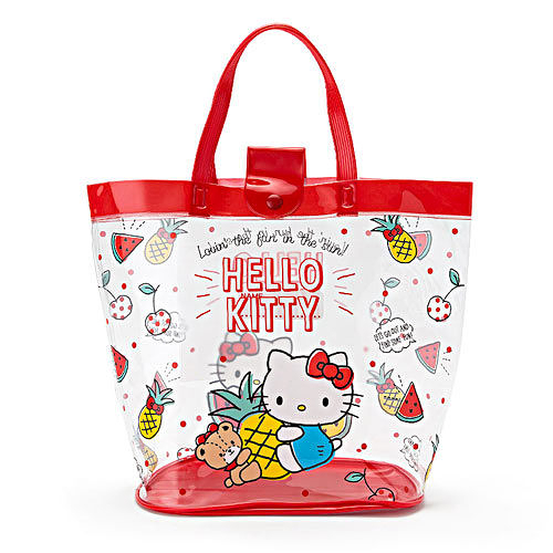 【震撼精品百貨】hello kitty_凱蒂貓~sanrio kitty半透明pvc水桶提袋(熱情水果)#29423