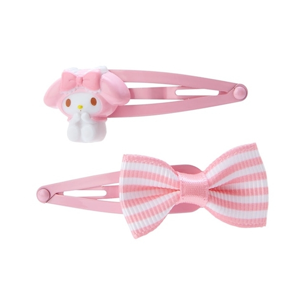 【震撼精品百貨】My Melody 美樂蒂~日本三麗鷗SANRIO 美樂蒂造型鐵髮夾2入組(粉蝴蝶結款)*48857