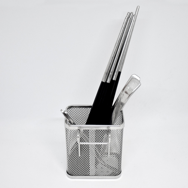 阿仁304不鏽鋼 網格狀 餐具架 筷架 瀝水架 瀝水籃 置物籃 筆筒 product thumbnail 2
