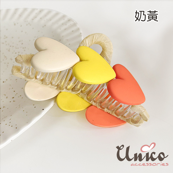 UNICO 奶茶拼色愛心盤髮髮抓/鯊魚夾 product thumbnail 4