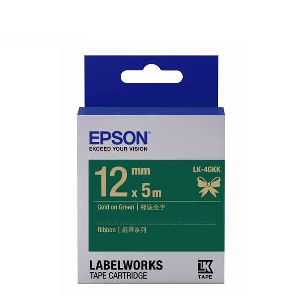 EPSON LK-4GKK 原廠標籤帶 緞帶系列 C53S654447