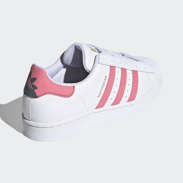 Adidas Superstar 女鞋 休閒 貝殼頭 皮革 金標 後跟拚色三葉草 白【運動世界】FX5964 product thumbnail 4