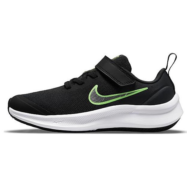 Nike STAR RUNNER 3 童鞋 中童 慢跑 休閒 魔鬼氈 訓練 網布 透氣 黑綠【運動世界】DA2777-006