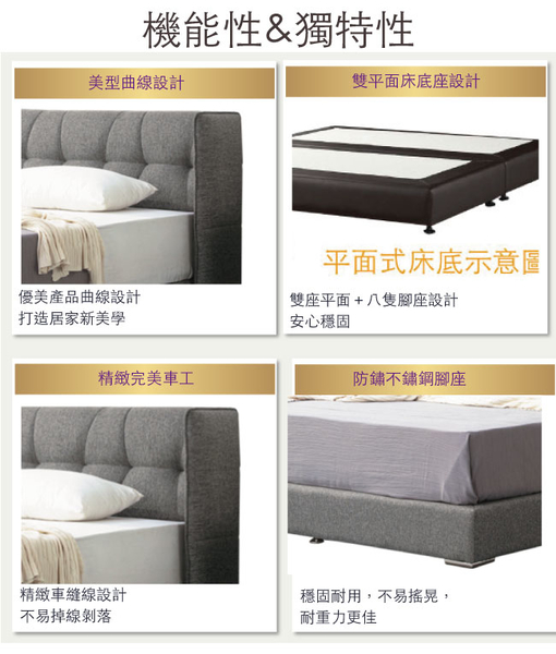 【綠家居】吉布地 現代5尺棉麻布雙人床台組合(床頭＋床底＋不含床墊)