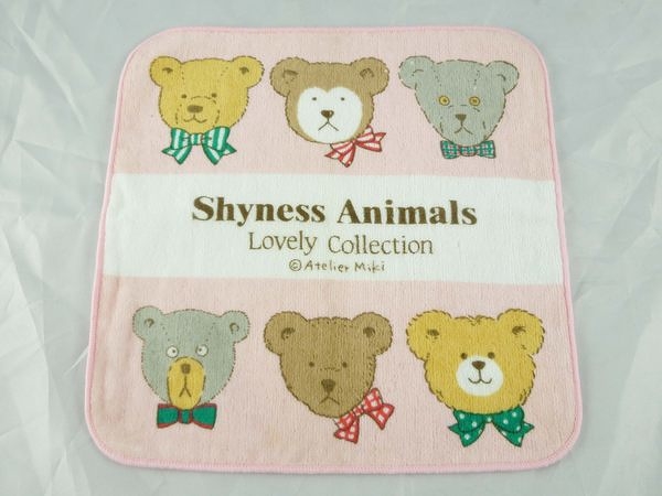 【震撼精品百貨】日本泰迪熊_Shyness Animals~方巾『粉-六隻熊』