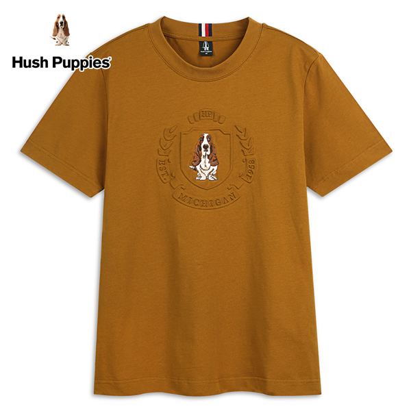 Hush Puppies T恤 男裝經典立體鋼膜刺繡狗短袖T恤 product thumbnail 3