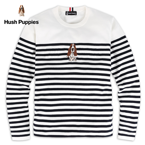 Hush Puppies 線衫 男裝立體鋼印刺繡狗條紋線衫 product thumbnail 2