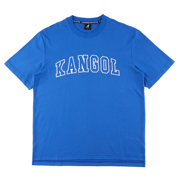 KANGOL 短T 短袖 藍色 大LOGO 刺繡 寬版T 中性 6325103182