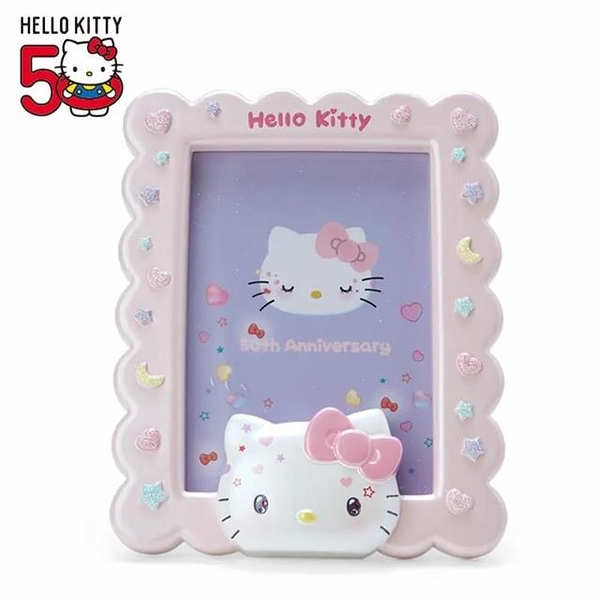 【震撼精品百貨】hello kitty 凱蒂貓~日本sanrio三麗鷗 kitty樹脂造型相框 (50週年)*47351