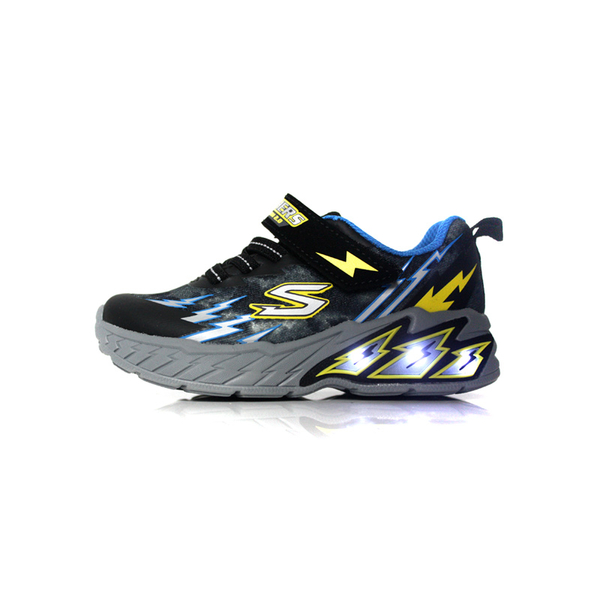 SKECHERS S Lights 運動鞋 電燈鞋 魔鬼氈 小童 童鞋 黑色/閃電 400150NBKBL no459 product thumbnail 7