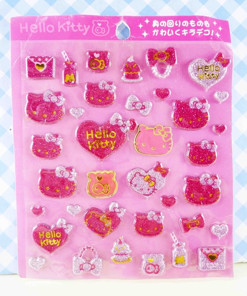 【震撼精品百貨】Hello Kitty 凱蒂貓~KITTY立體貼紙-桃粉愛心