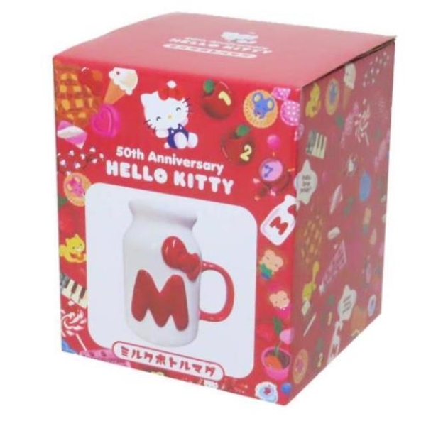 小禮堂 Hello Kitty 牛奶瓶造型馬克杯 200ml (50週年系列) product thumbnail 4
