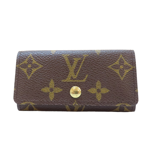 【二手名牌BRAND OFF】LOUIS VUITTON 路易威登 棕色 原花 塗層帆布 4 Key Holder 鑰匙包 M69517